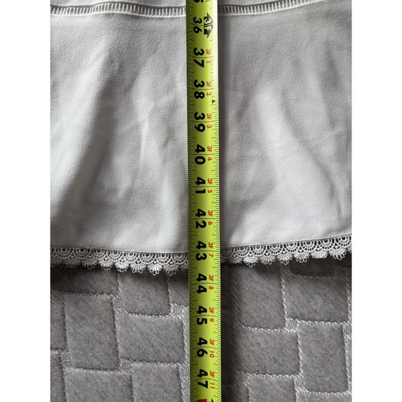 Lauren Ralph Lauren Dress Womens 8 White One Shoulder Ruffle Lace Midi Sheath - Picture 6 of 7